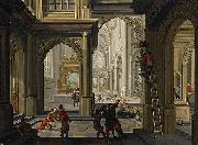 Dirck van  Delen Iconoclasts in a church oil painting on canvas